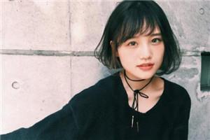 女眉上刘海短发型图片 文青女神风 女眉上刘海短发型图片 文青女神风