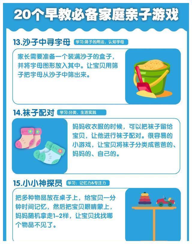 1-6岁儿童必备：20个家庭亲子早教小游戏