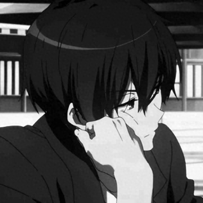 丧系动漫黑白男头||无疾而终，从没有开始，也谈不上结束。
