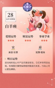 ​星座日历：2月28日，十二星座爱情、金钱、事业学业运势分析