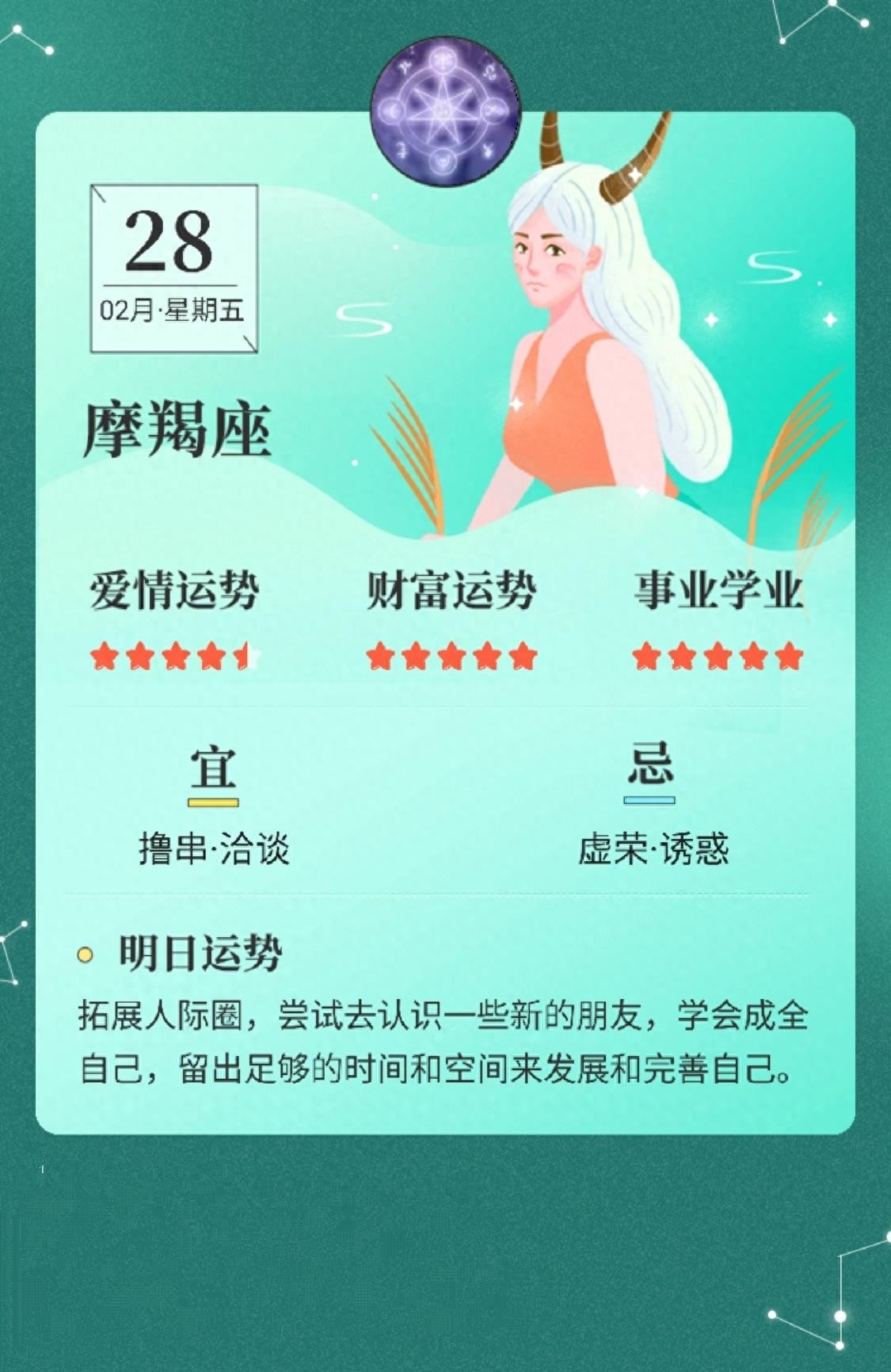 星座日历：2月28日，十二星座爱情、金钱、事业学业运势分析
