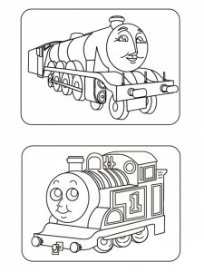​托马斯小火车 | 简笔画涂色素材 | 可打印素材