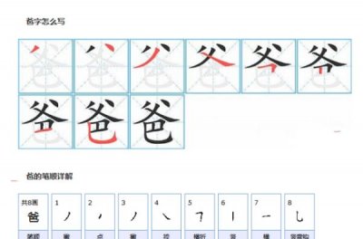 ​爸的笔顺是什么（爸简单释义）